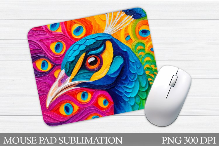 Peacock Mouse Pad Design. Bird Mouse Pad Sublimation