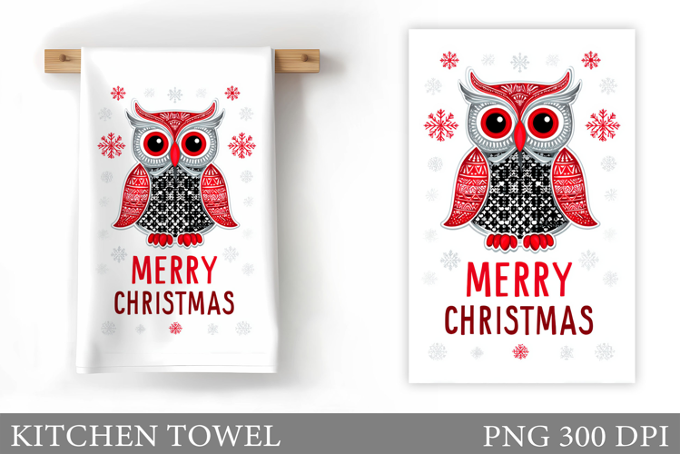 Christmas Owl Kitchen Towel. Christmas Owl Kitchen Towel