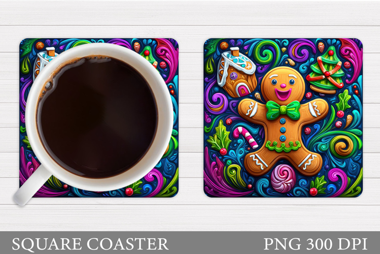 Gingerbread Coaster Design. Christmas Coaster Sublimation