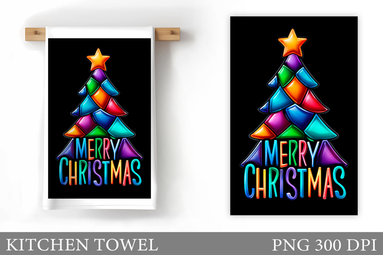 Christmas Tree Kitchen Towel. Christmas Kitchen Towel Design