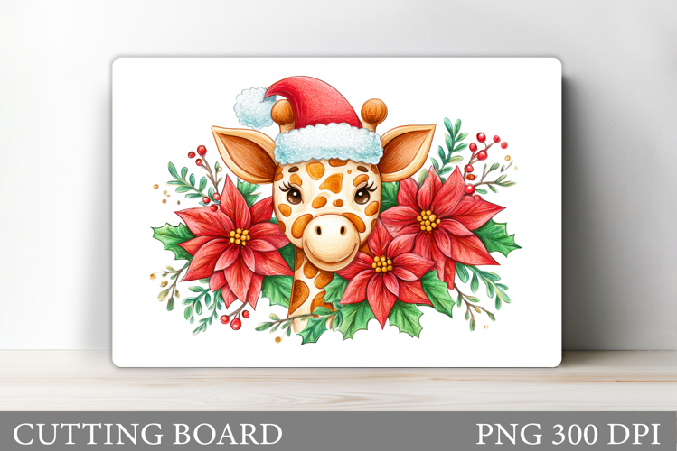 Christmas Giraffe Cutting Board. Christmas Cutting Board