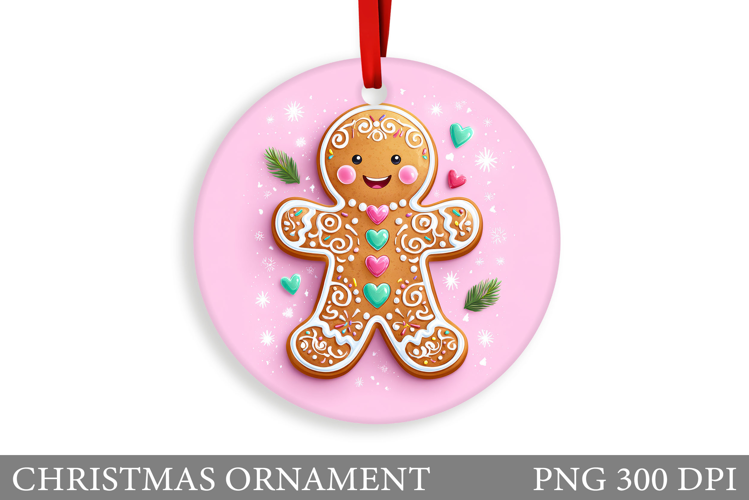 Gingerbread Christmas Ornament. Cute Raccoon Sublimation