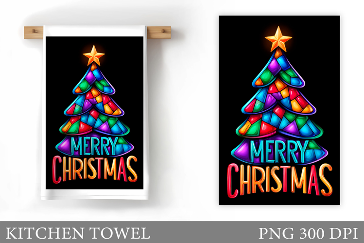 Christmas Tree Kitchen Towel. Christmas Kitchen Towel Design