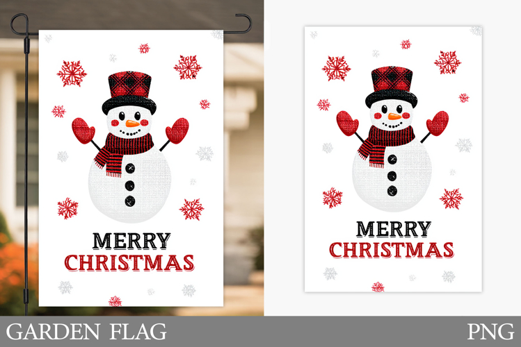 Snowman Garden Flag. Christmas Garden Flag Sublimation