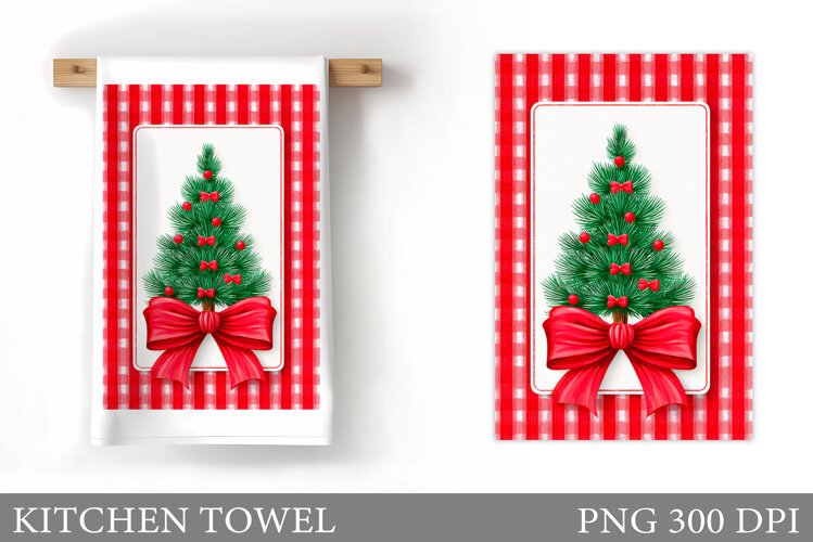 Christmas Tree Kitchen Towel. Christmas Kitchen Towel Design example image 1
