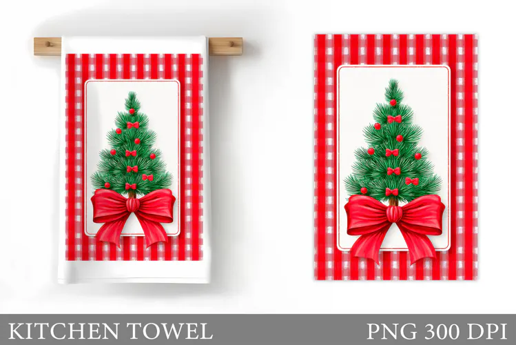 Christmas Tree Kitchen Towel. Christmas Kitchen Towel Design