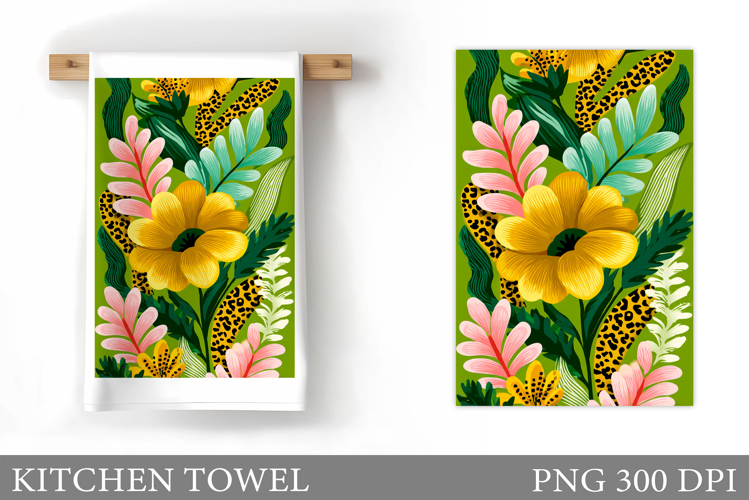 Flowers Kitchen Towel. Floral Kitchen Towel Sublimation