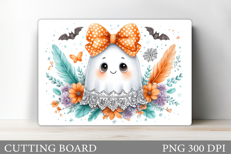 Ghost Cutting Board Sublimation. Halloween Cutting Board