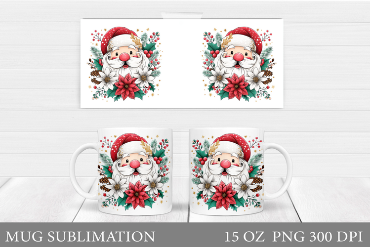 Santa Claus Mug Design. Christmas Mug Sublimation