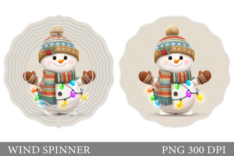 Cute Snowman Wind Spinner. Christmas Wind Spinner Design