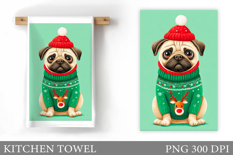 Christmas Dog Kitchen Towel. Christmas Kitchen Towel Design