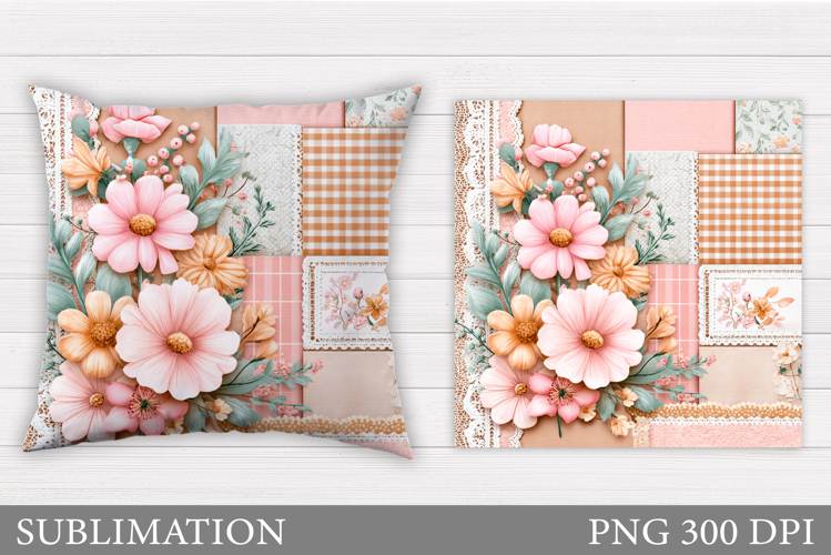 Flowers Pillow Sublimation. Floral Pillow Design
