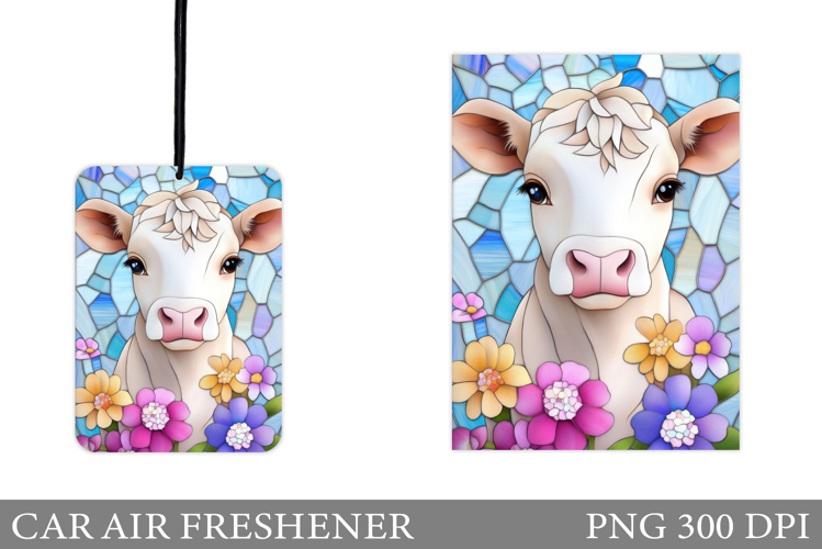 Cow Car Air Freshener Design. Cute Cow Sublimation