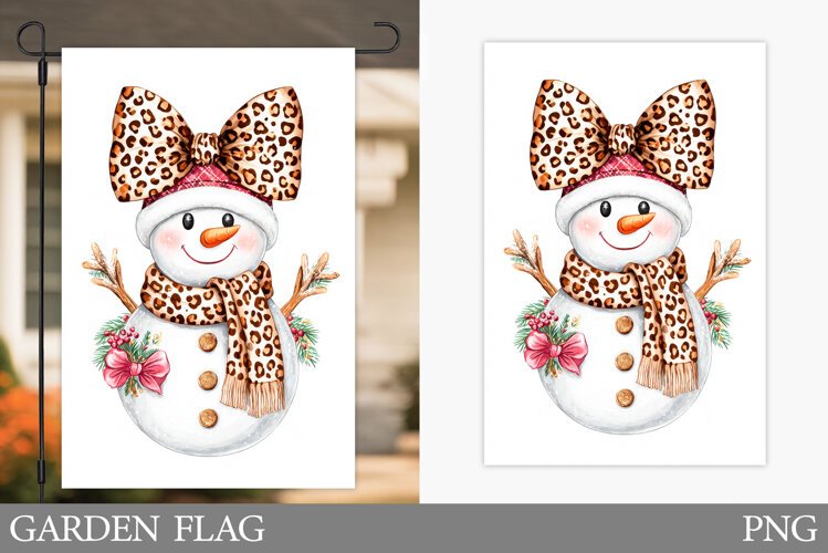 Snowman Garden Flag. Christmas Garden Flag Design example image 1