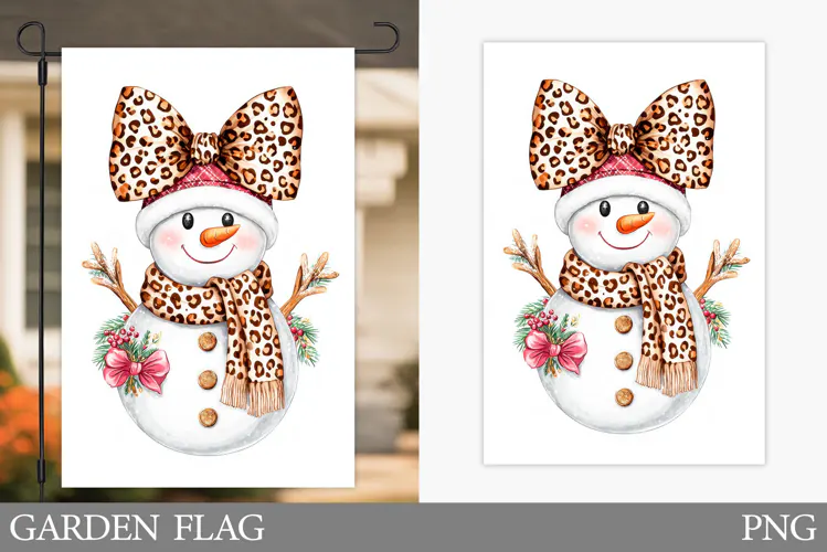 Snowman Garden Flag. Christmas Garden Flag Design