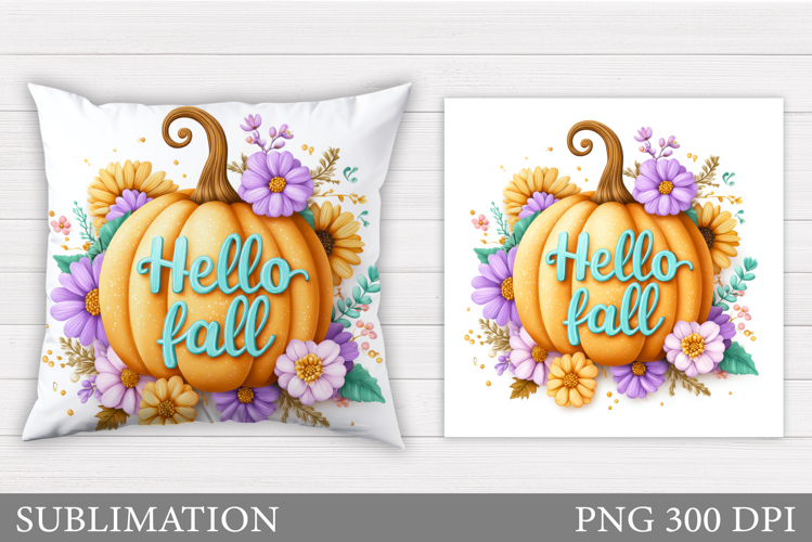 Fall Pumpkin Pillow Design. Fall Sublimation