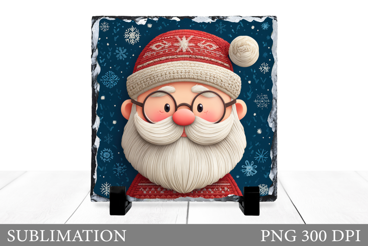Santa Claus Sublimation. Cute Santa Claus Slate Design