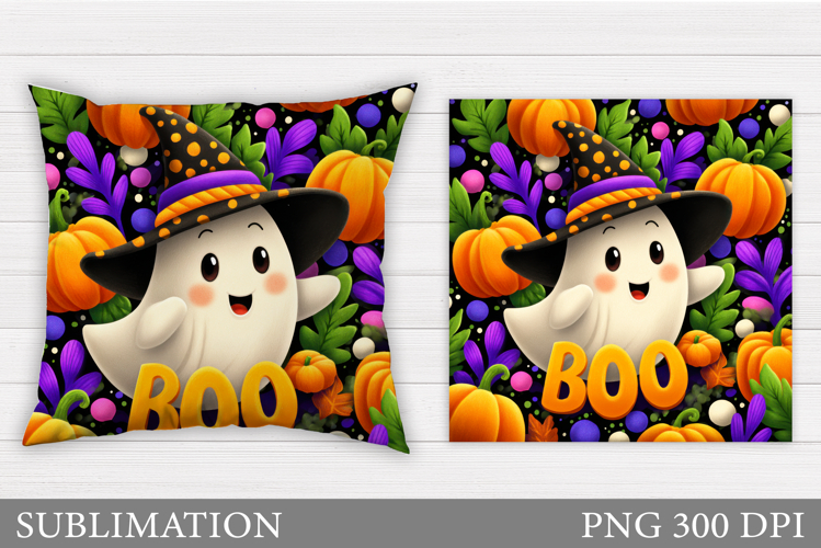 Cute Ghost Pillow Design. Cute Ghost Sublimation