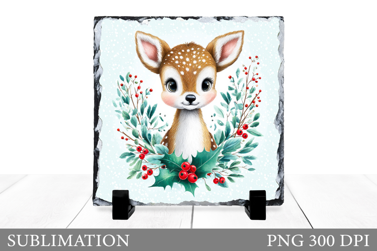 Christmas Deer Sublimation. Christmas Deer Slate Design