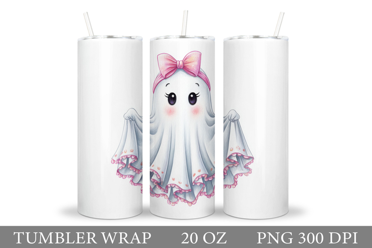 Ghost Tumbler Design. Cute Halloween Tumbler Sublimation