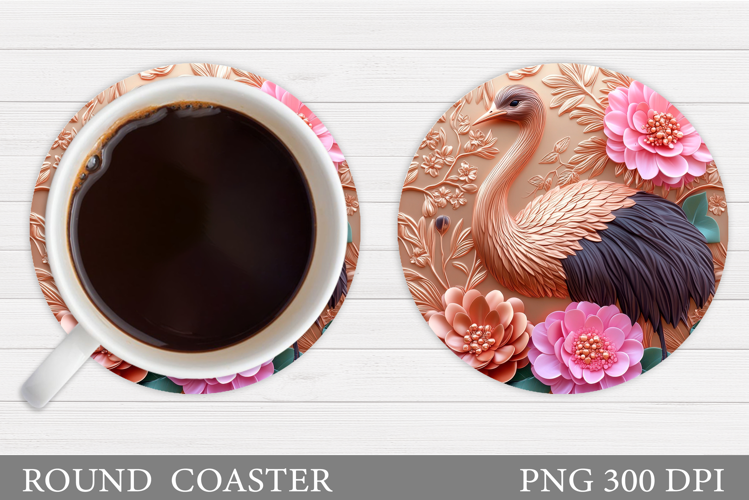Ostrich Coaster Design. Ostrich Sublimation