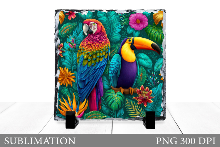 Parrots Slate Design. Parrot Sublimation