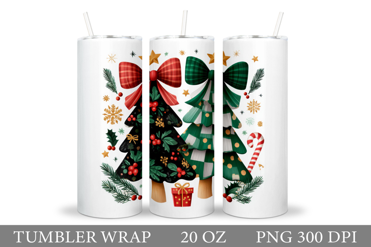 Christmas Tree Tumbler Sublimation. Christmas Tumbler Design