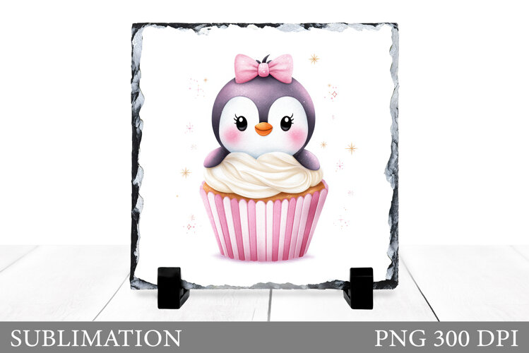 Christmas Penguin Slate Design. Cute Penguin Sublimation example image 1