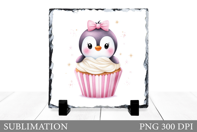Christmas Penguin Slate Design. Cute Penguin Sublimation