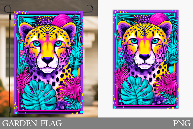 Leopard Garden Flag Design. Leopard Sublimation