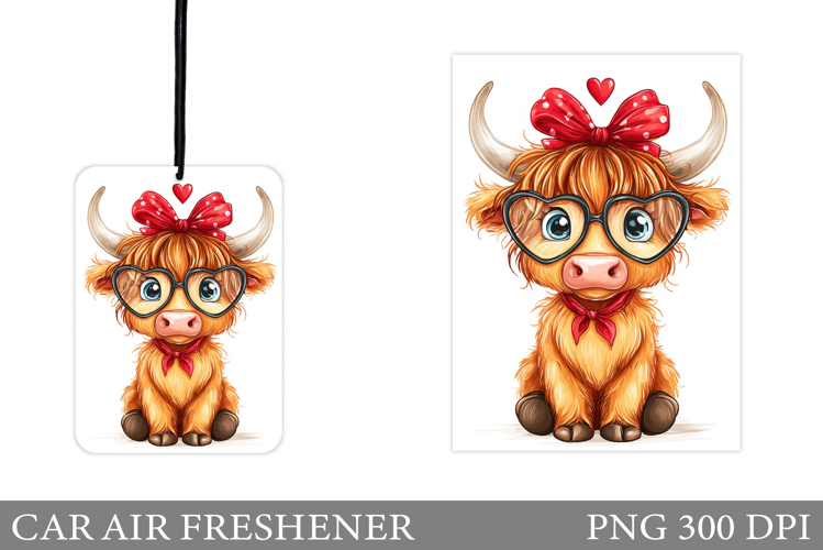Cute Cow Car Air Freshener. Cute Cow Sublimation