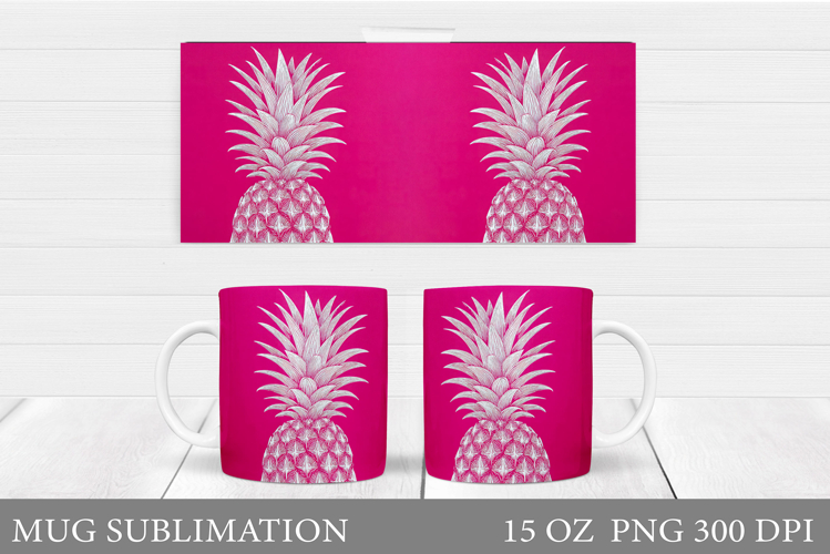 Pineapple Mug Wrap Sublimation. Pineapple Mug Design