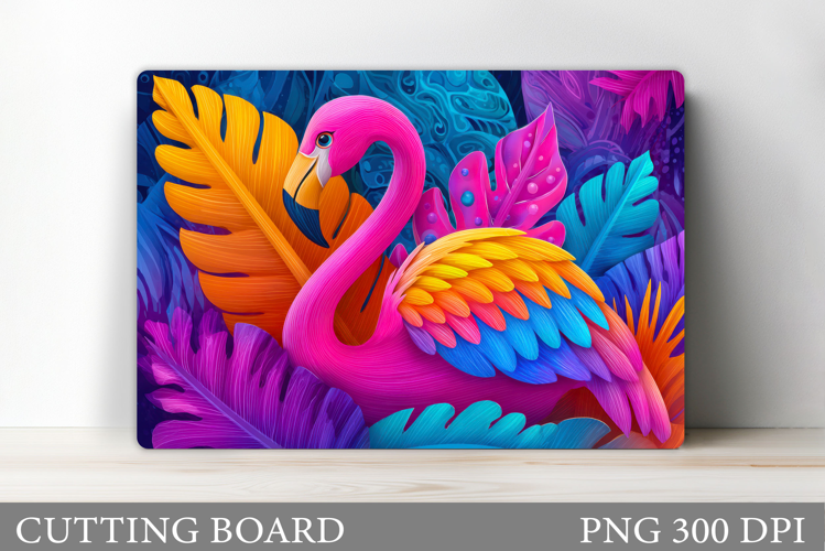 Flamingo Cutting Board Design. Tropical Cutting Board