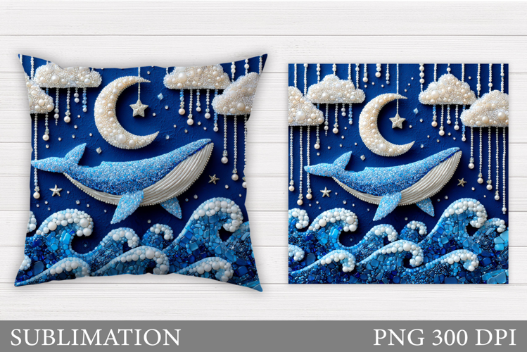 Whale Pillow Sublimation. Whale Sublimation