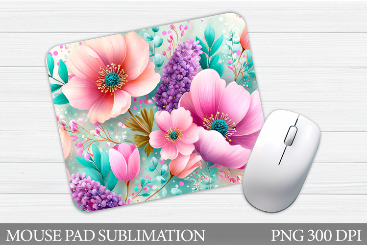 Floral Mouse Pad Sublimation. Flowers Mouse Pad Design