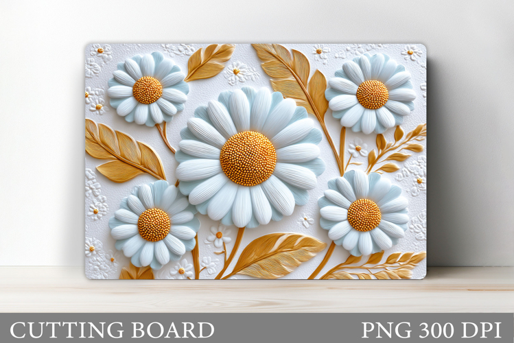 Daisy Flowers Cutting Board. Flowers Kitchen Cutting Design