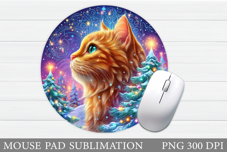 Christmas Cat Mouse Pad. Christmas Mouse Pad Sublimation