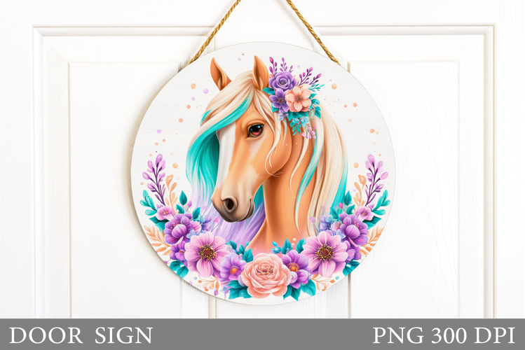 Horse Door Sign Design. Horse Sublimation