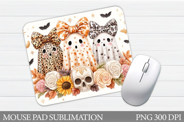 Halloween Ghost Mouse Pad. Halloween Mouse Pad Sublimation example image 1