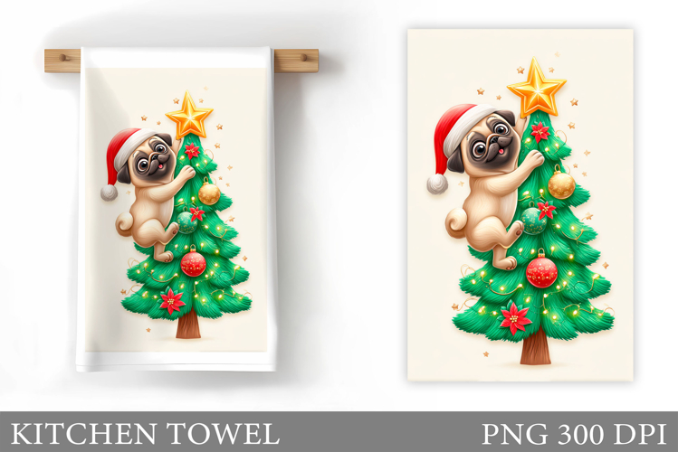 Christmas Dog Kitchen Towel. Christmas Kitchen Towel Design