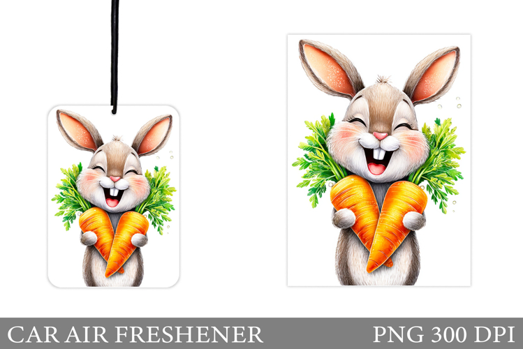 Cute Bunny Car Air Freshener Design. Cute Bunny Sublimation