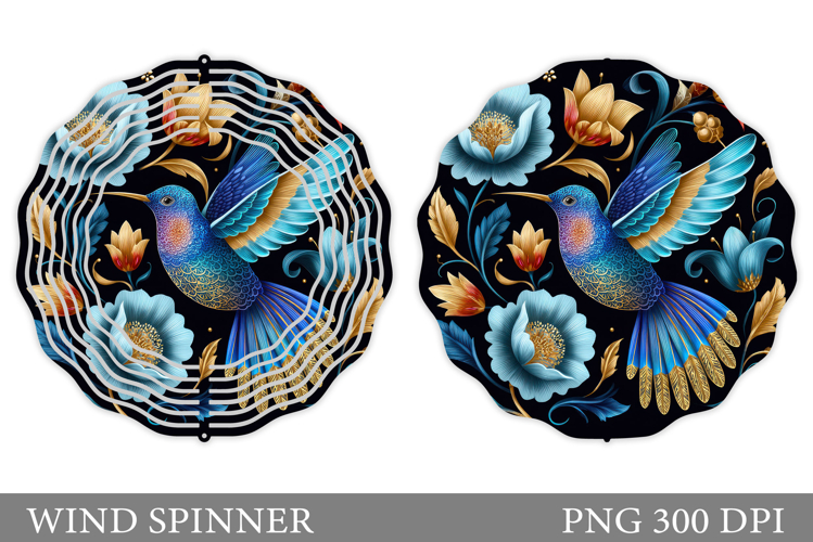 Bird Wind Spinner Design. Bird Flowers Wind Spinner
