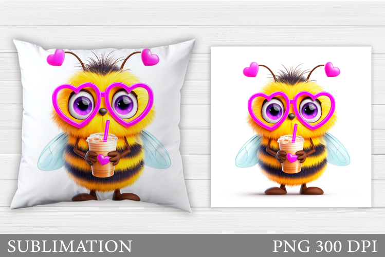 Cute Bee Pillow Design. Cute Bee Sublimation