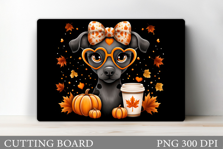 Fall Dog Cutting Board. Fall Cutting Board Design