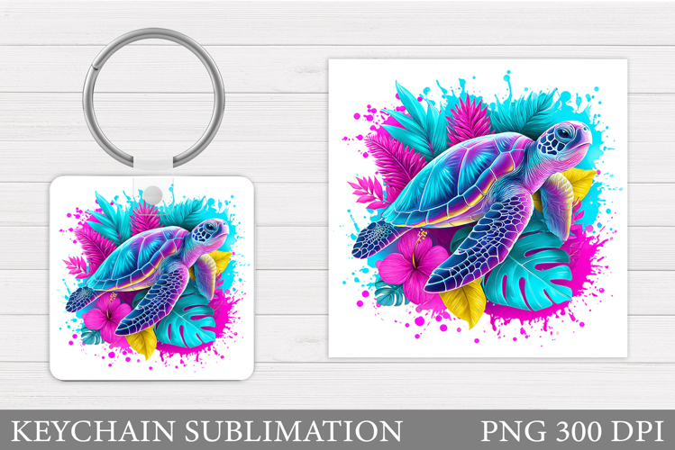 Turtle Keychain Sublimation. Sea Turtle Sublimation