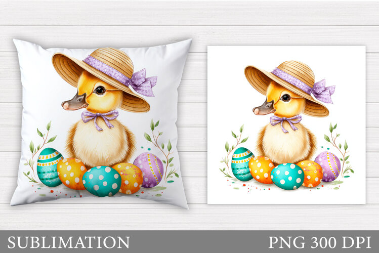 Easter Duck Pillow Design. Easter Pillow Sublimation example image 1