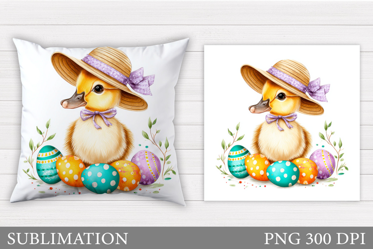 Easter Duck Pillow Design. Easter Pillow Sublimation