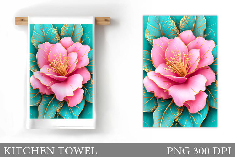 Flowers Kitchen Towel. Floral Kitchen Towel Sublimation