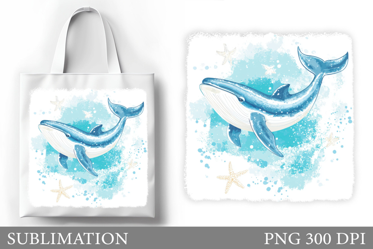 Whale Sublimation. Whale Tote Bag Sublimation
