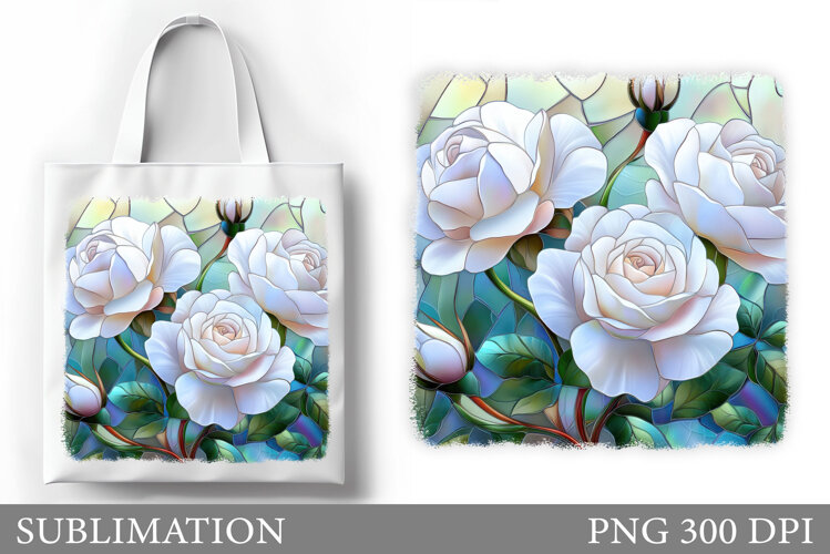 Roses Tote Bag Sublimation. Flowers Sublimation example image 1